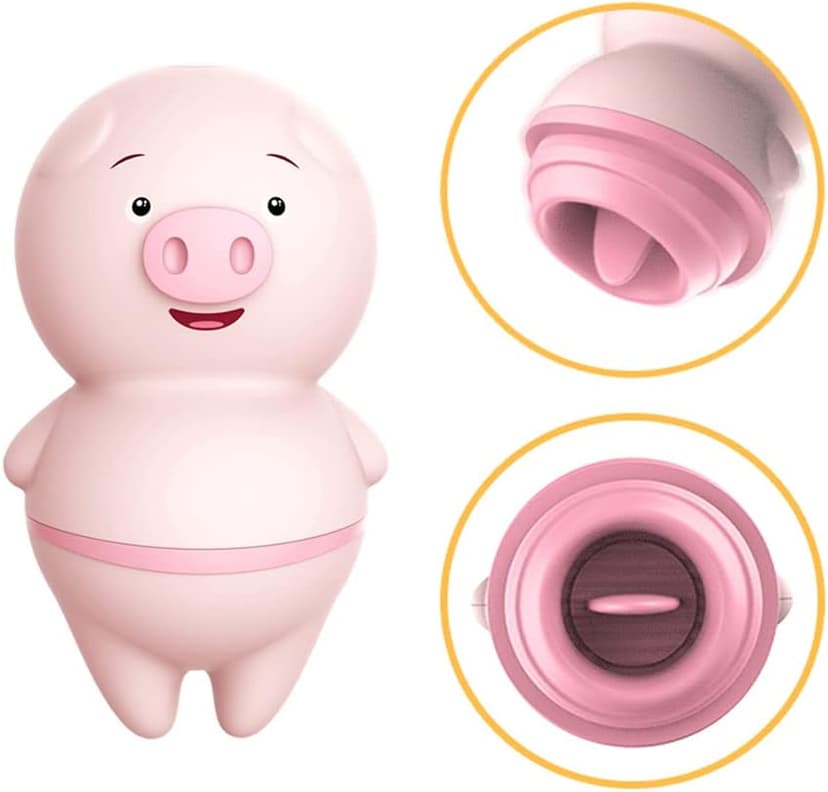 Vibrador Porquinho com Linguinha Massageadora